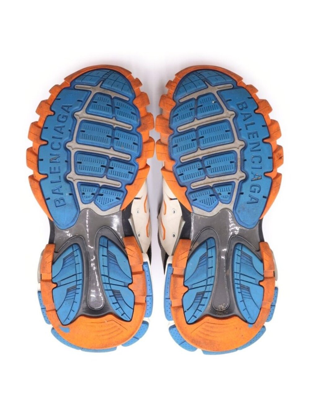 Balenciaga Track Trainers Low Cut Sneakers White Orange Blue - Picture 5 of 6